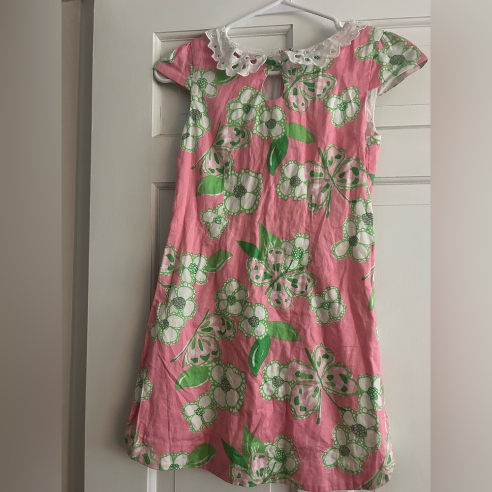 Lilly Pulitzer Pink and Green Flutter Sleeve Sundress